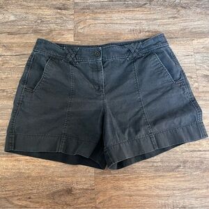 Ann Taylor Loft Black Mid Rise 100% Cotton Shorts Size 10
